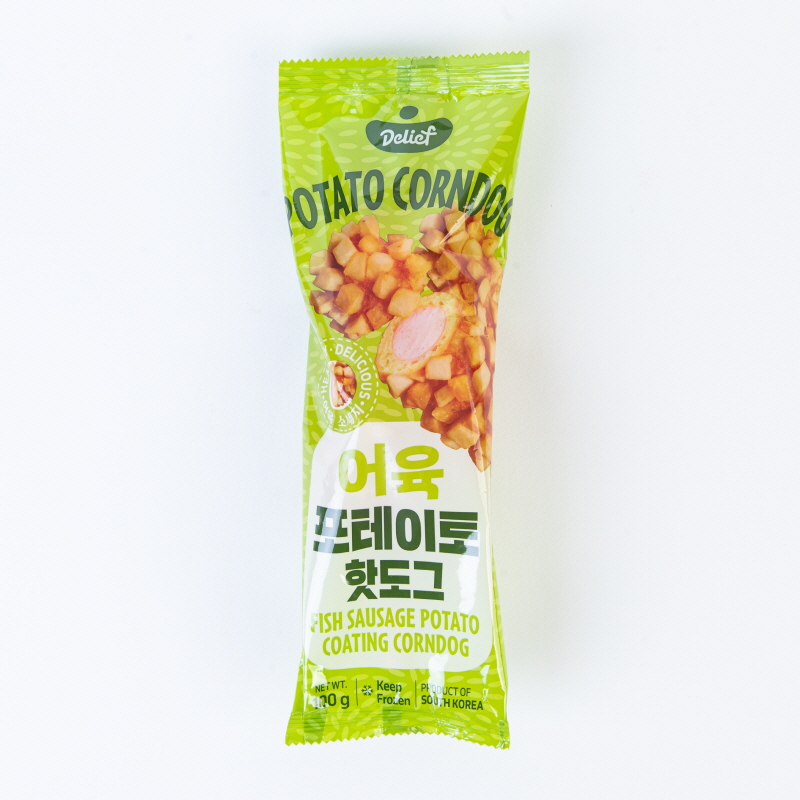 DELIEF Fish Sausage Potato Coating Corndog (F) 100g x 4p x 12