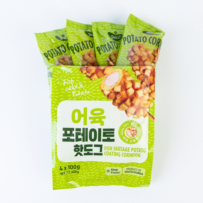 DELIEF Fish Sausage Potato Coating Corndog (F) 100g x 4p x 12