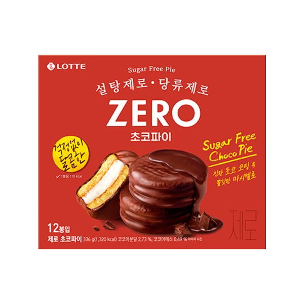 LOTTEWELLFOOD Zero Choco Pie 336g x 8 > Cookie / Pie | 우신상사