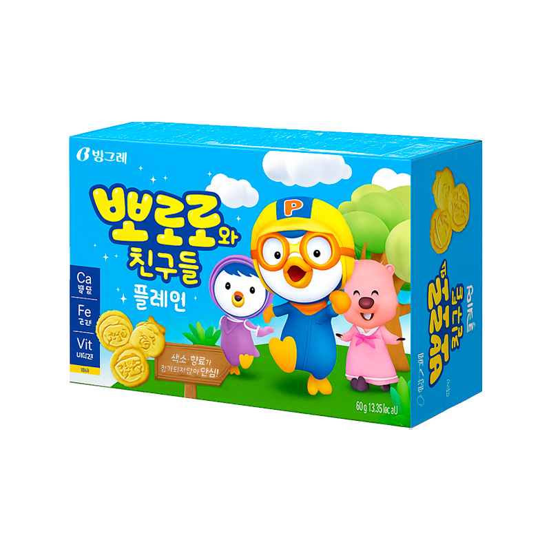 BINGGRAE Pororo Cookie Plain 65g x 20