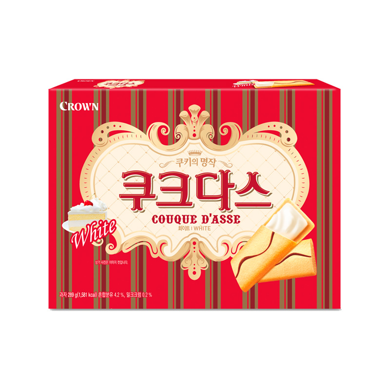 CROWN Couque Dasse Gourmet Biscuit White Cream 289g x 10