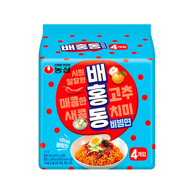 NONGSHIM Pear & Red Pepper Sweet & Hot Noodle 137g x 4p x 8