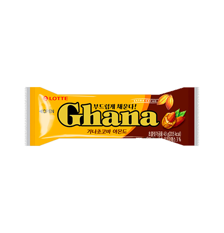 LOTTEWELLFOOD Ghana Choco Bar Almond 43g x 96