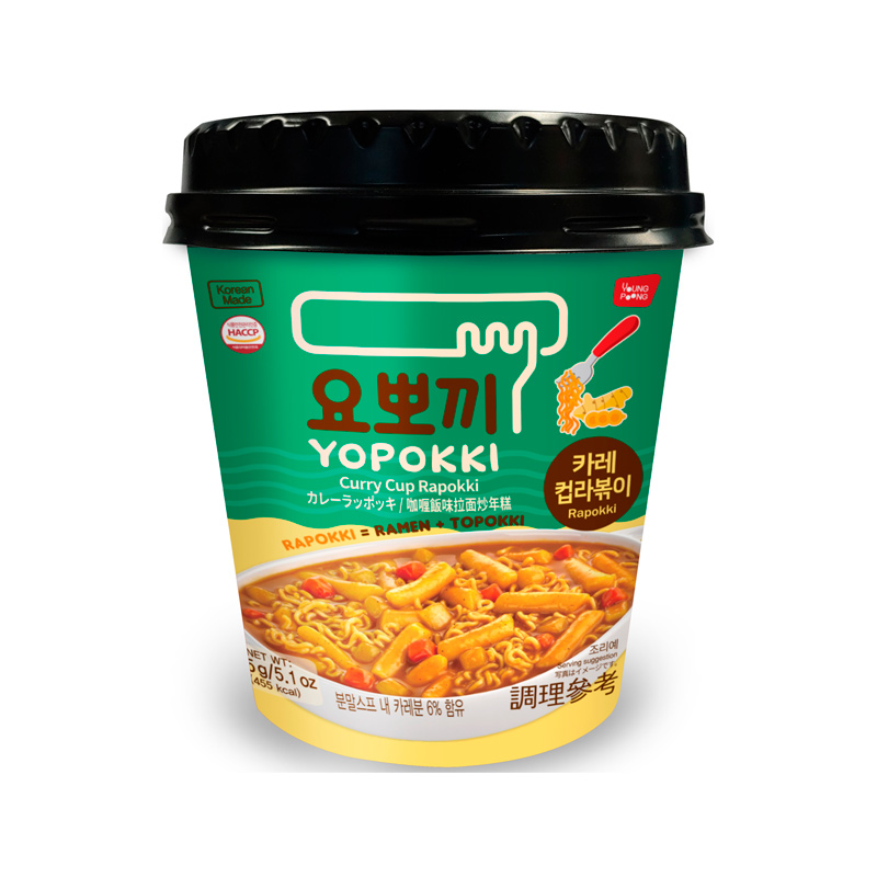 YOUNGPOONG Yopokki Curry Rapokki Cup 145g x 16