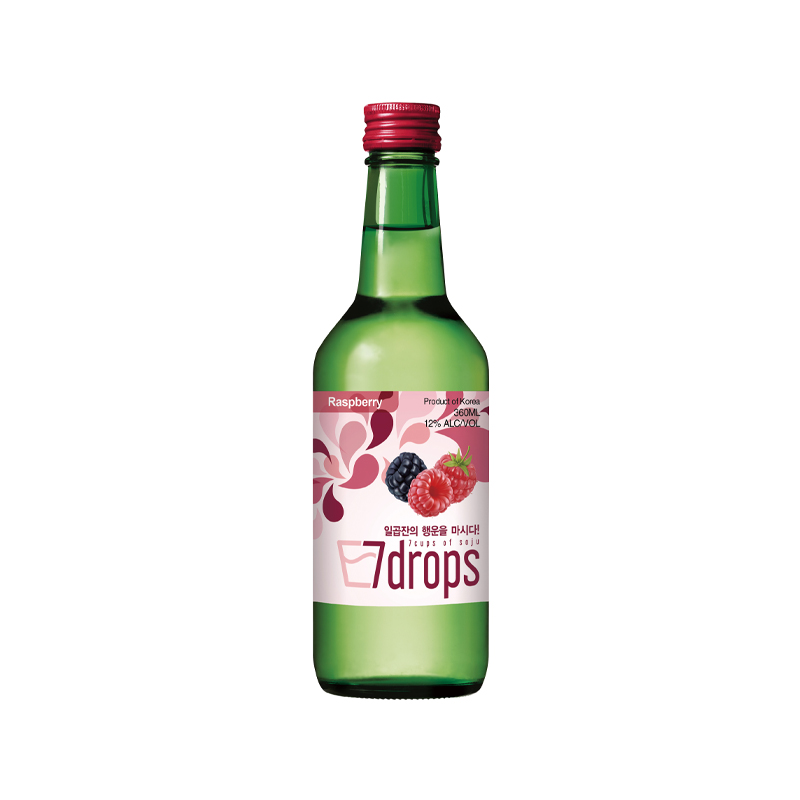 7DROPS Soju Raspberry Alc. 12% 360ml x 20