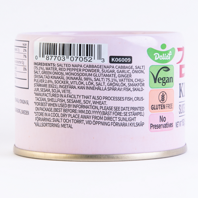 DELIEF Sliced Napa Cabbage Kimchi Can 160g x 24