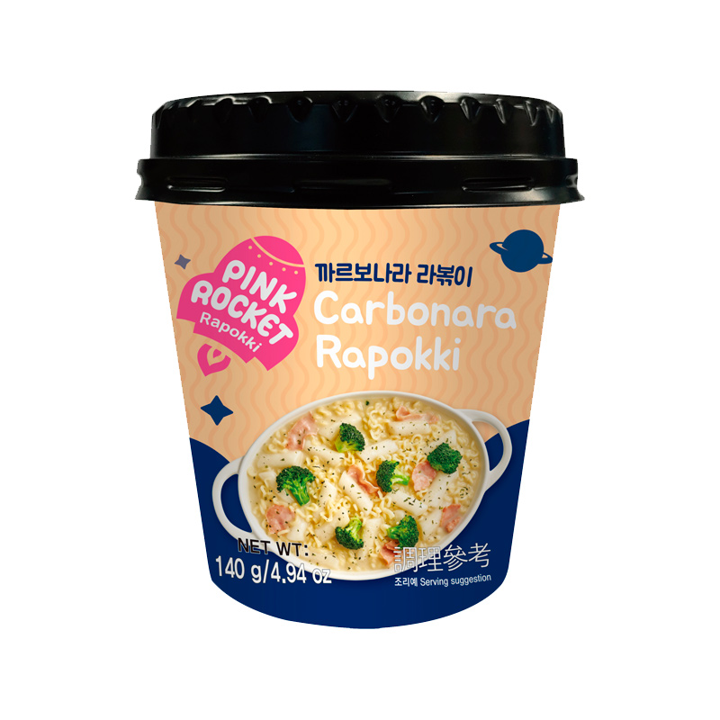 YOUNGPOONG Pink Rocket Carbonara Rapokki Cup 140g x 16
