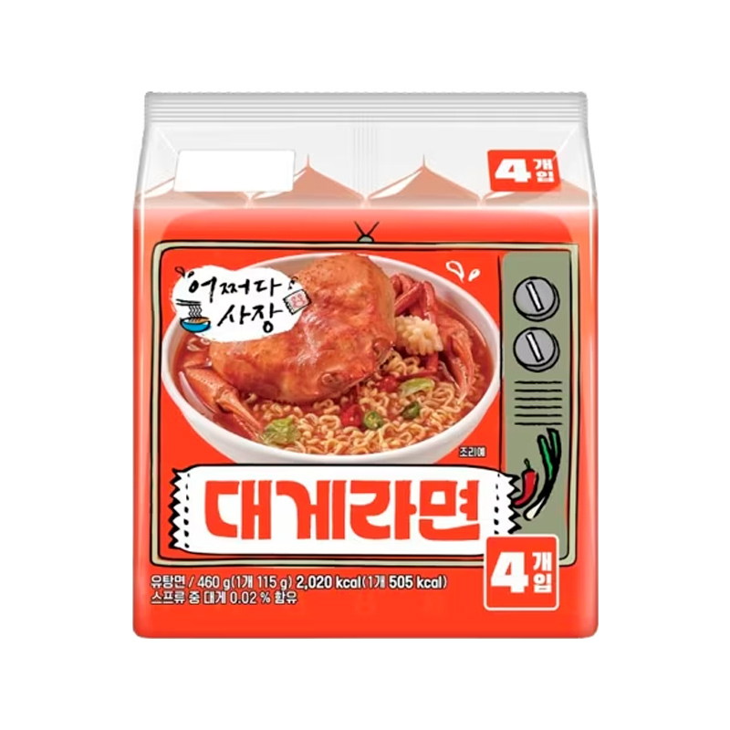 CJ ENM Eojjeodasajang Crab Ramen Multi 115g x 4p x 8
