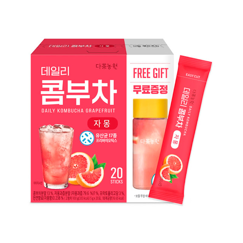 DANONGWON Daily KombuCha Grapefruit(Free gift) 5g x 20p x 12