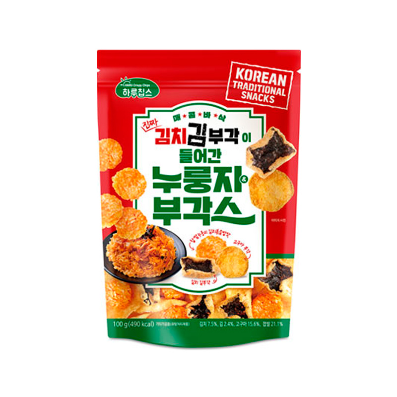 SUNMYUNG Crispy Rice & Vegetable Chips With Real Kimchi Seaweed Chips 100g X 20