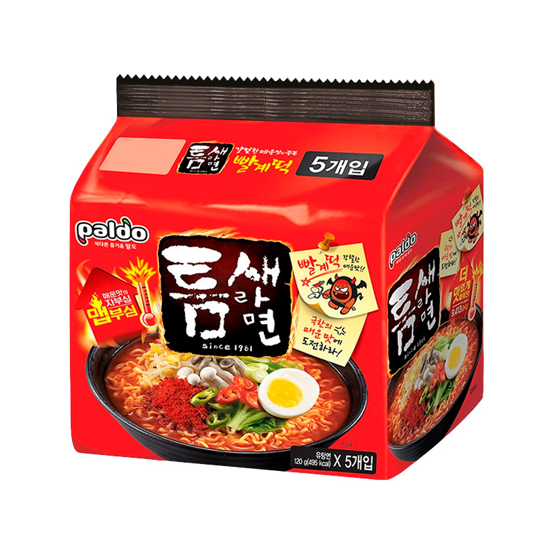 PALDO Teumsae Ramen Intense Spicy Flavor 120g x 5p x 8