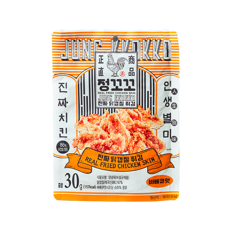 TMG HOLDINGS Jung Kkokko Real Fried Chicken Skin BBQ Flavor 30g x 30