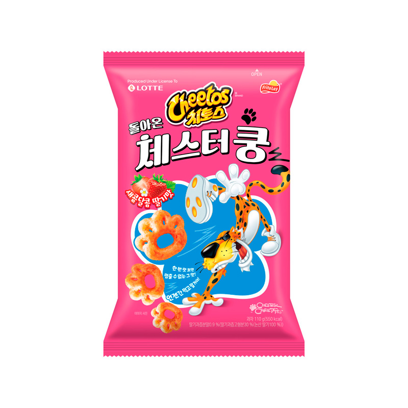 LOTTE Cheetos Chester Kung Sweet & Sour Strawberry 110g x 12