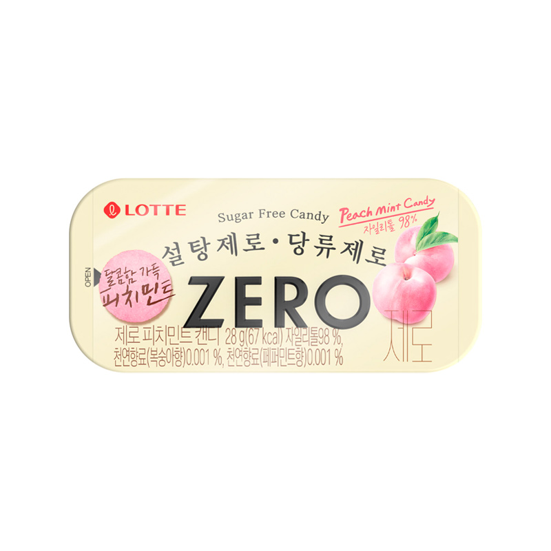 LOTTE Zero Peach Mint Candy 28g x 24