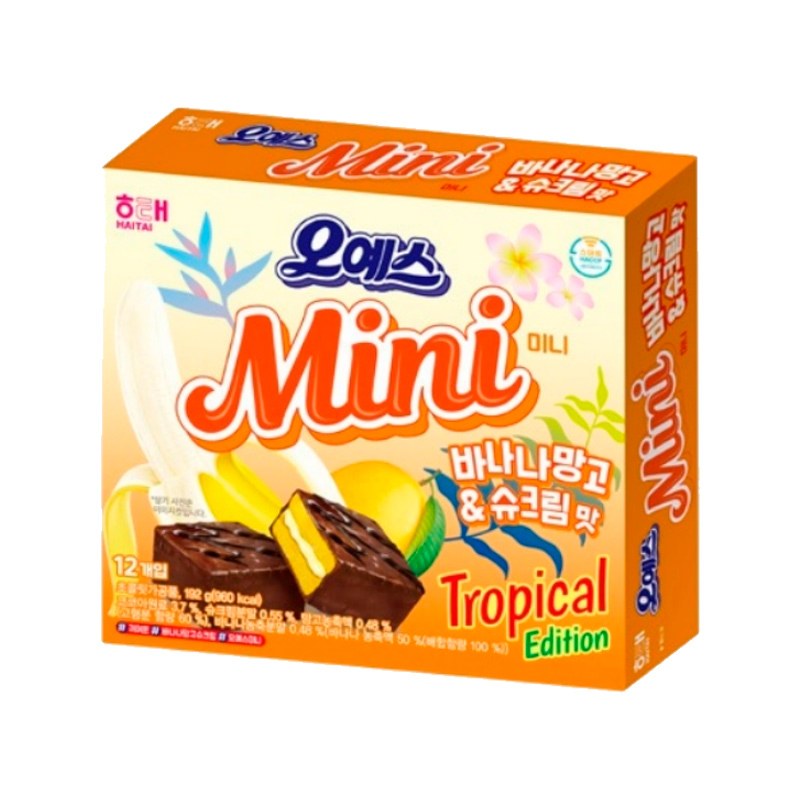 HAITAI Oyes Mini Banana Mango & Custard Cream Flavor 192g x 12