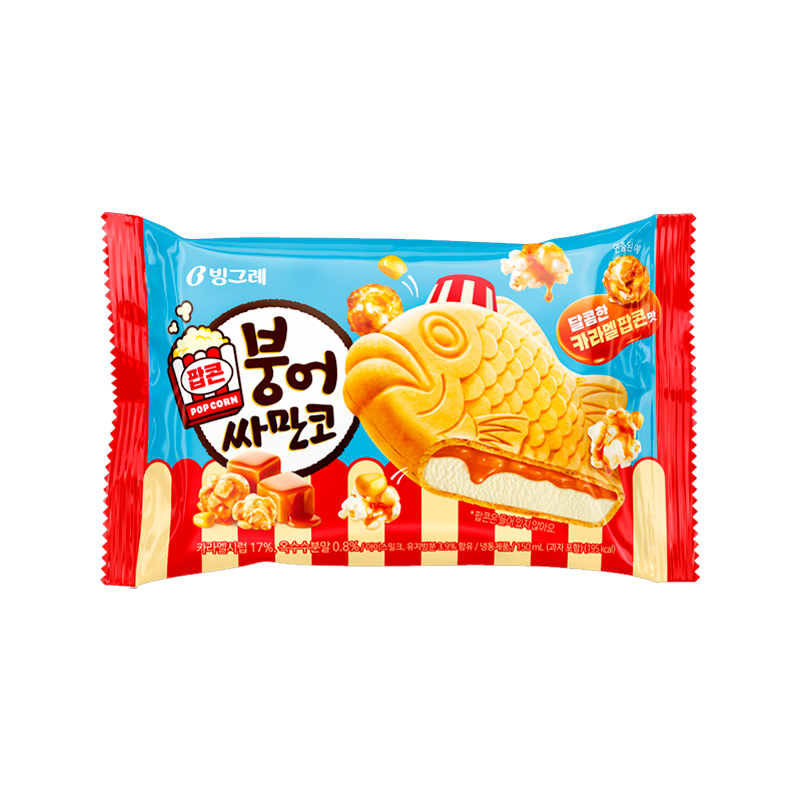 BINGGRAE Pop Corn Fish Shape Samanco (F) 150ml x 30