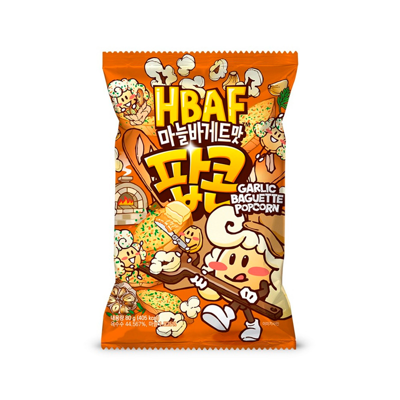 HBAF Garlic Baguette Flavor Popcorn 80g x 12