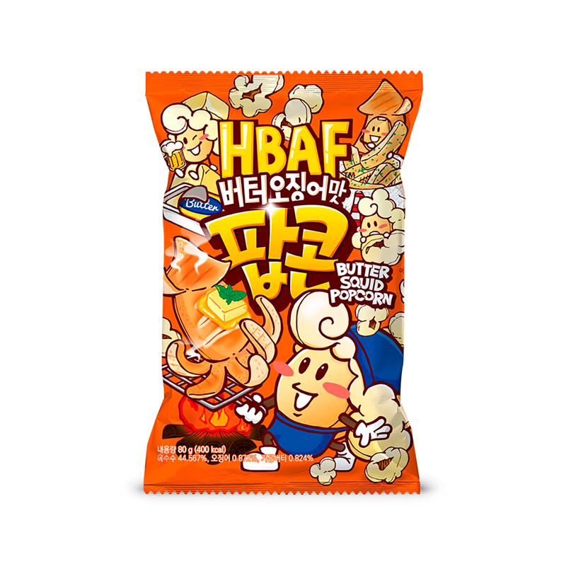 HBAF Butter Squid Flavor Popcorn 80g x 12