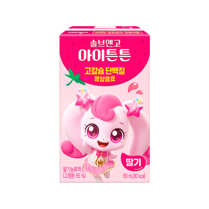 WOONGJIN Solve&Go Kids Strawberry Pack 150ml x 24