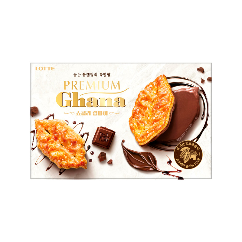 LOTTE Premium Ghana Chocolate Leaf Pie 132g x 12