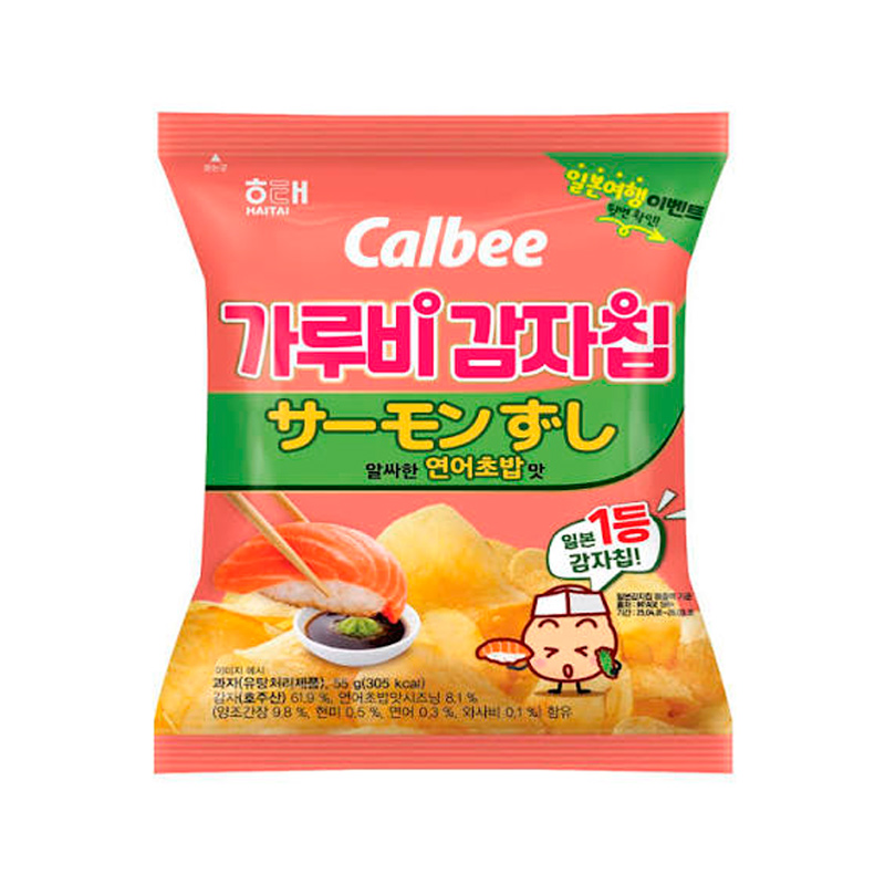 HAITAI Calbee Potato Chips Salmon Sushi Flavor 55g x 12