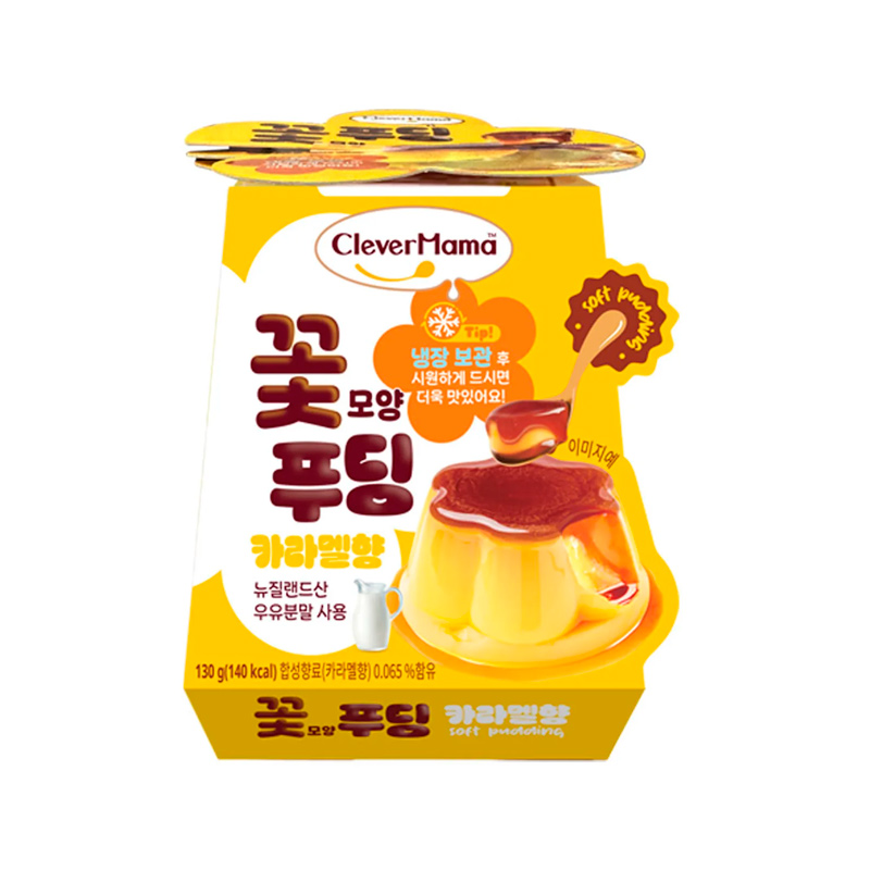 CLEVER MAMA Flower Shaped Caramel Pudding 130g x 48