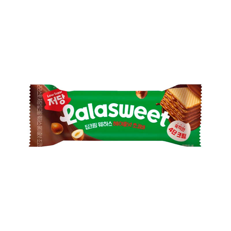 LALASWEET Low Sugar Deep Cream Wafer Hazelnut Choco Bar 26g x 96